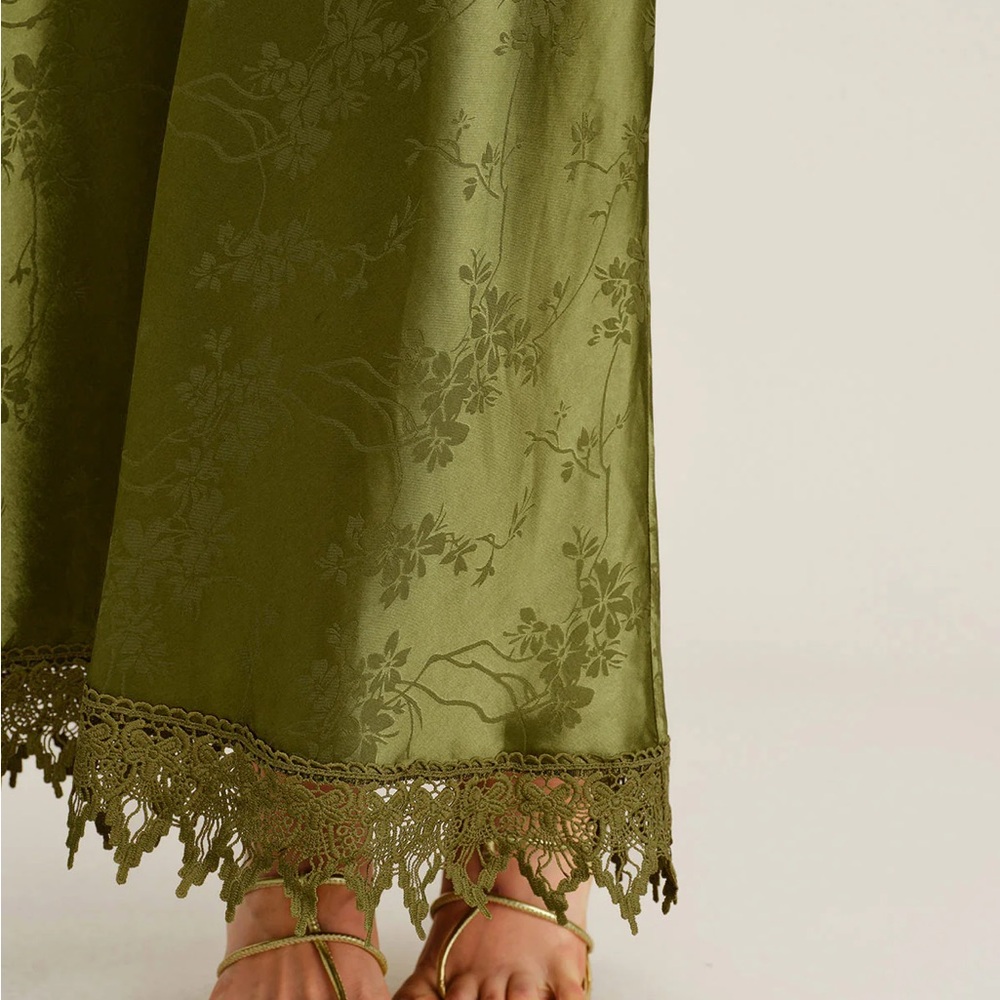 Rihoas Green Jacquard Corset Slip Maxi Dress - Picture 4 of 7